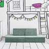 Classic Couch configuration of the Yourigami Kids Play Couch in green-meadows color