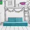 Classic Couch configuration of the Yourigami Kids Play Couch in tropical-teal color