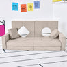 Comfy Couch configuration of the Yourigami Kids Play Fort in beige-sands color