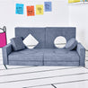 Comfy Couch configuration of the Yourigami Kids Play Fort in blue-lagoon color