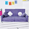 Comfy Couch configuration of the Yourigami Kids Play Fort in cosmic-purple color
