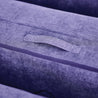 Close-up view of a handle on the soft fabric cover of the Yourigami Kids Play Fort in cosmic-purple color