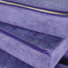 Close-up view of a partially unzipped cover of the Yourigami Kids Play Fort in cosmic-purple color