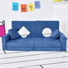 Comfy Couch configuration of the Yourigami Kids Play Fort in sapphire-caves color