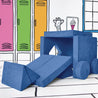 Side view of the Big Digger configuration of the Yourigami Kids Play Fort in sapphire-caves color